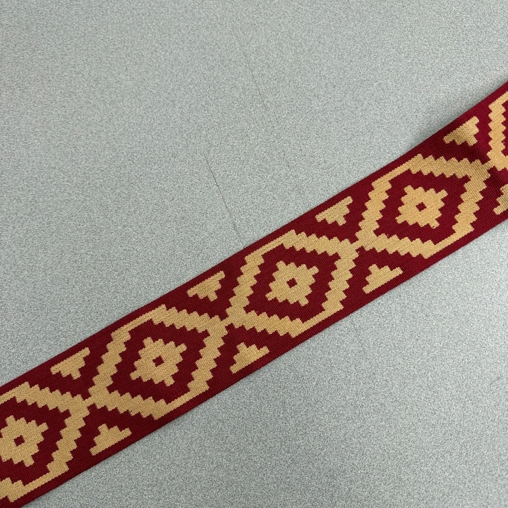 Arandu Belt Womens 90cm Red Geometric Woven Leather Wide Gaucho Polo Argentina